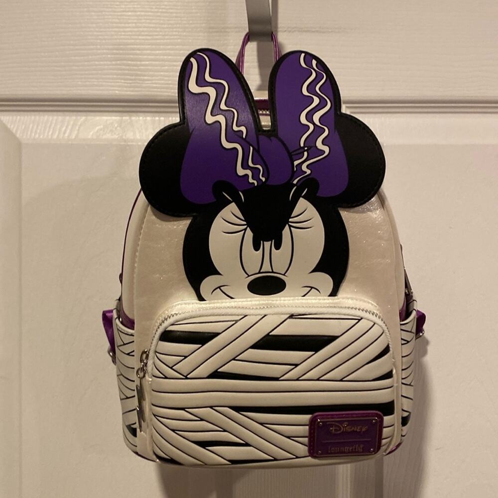 BNWT LOUNGEFLY DISNEY Minnie Mouse Bride of Frankenstein Glow in Dark Backpack